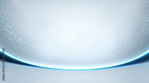 Abstract white background with blue glowing curved and halftone dots texture design element for modern tech graphics