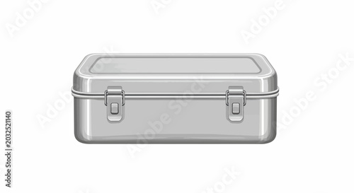 Stainless steel lunch box with double latch closure