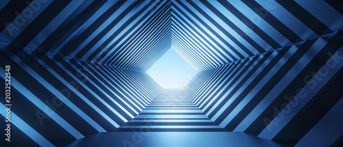 Photography Abstract tunnel - like structure with light at end