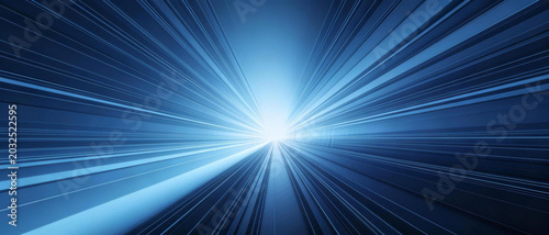 Konstfotografi Blue abstract light rays emanating from a point