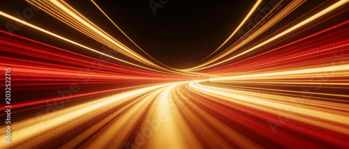 фотографія Light - streaked road tunnel effect