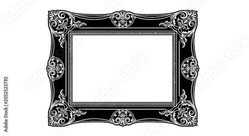 Tableau sur toile Ornate Black Photo Picture Frame.