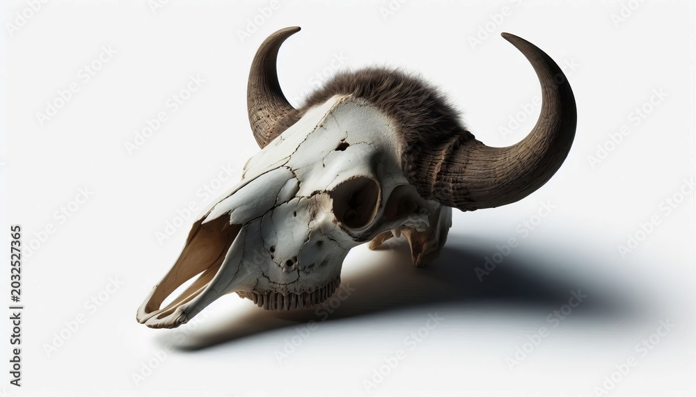 Fototapeta premium A bull skull on a white background