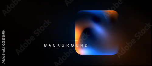 Cuadro en lienzo Abstract blurred square shape dominates dark background