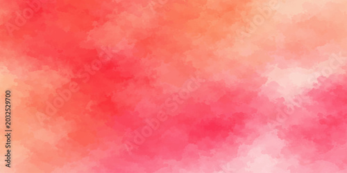 Cuadro en lienzo Vibrant pink and orange abstract watercolor background texture vector