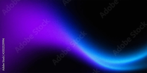 Obraz na płótnie Abstract blend of radiant purple and vibrant blue light curves softly against a deep black background, creating a sense of dynamic motion and futuristic allure