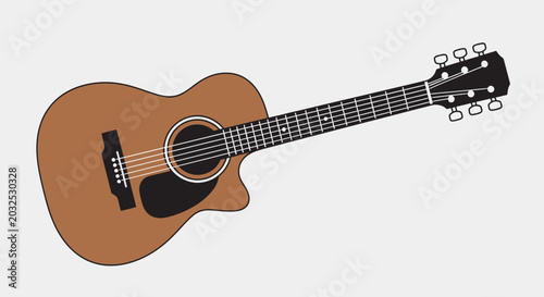 Fotografía Acoustic Guitar Illustration Isolated on Light Background