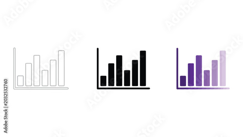 Bar chart graph with ascending bars representing financial growth and analytics illustration