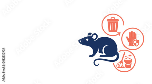 Foto Rodent Pest Control and Prevention Vector Illustration - Hygiene, Safety, and Sa