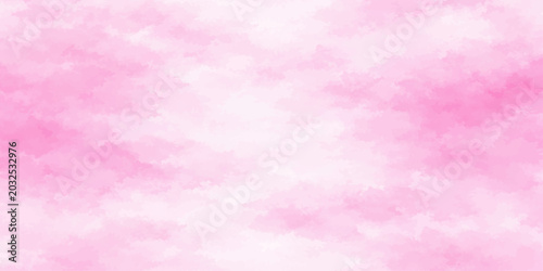Soft pink watercolor background with white cloudy texture vector illustration