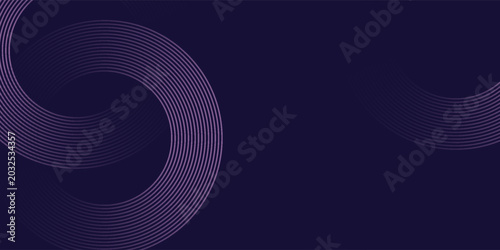 Futuristic abstract background. Glowing circle lines design. Swirl circular lines element. Future technology concept. Horizontal banner template. EPS 10