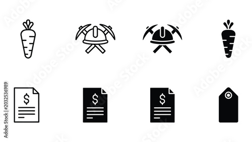 Obraz na plátně Contrast between agriculture, mining, financial documents, and product tagging i