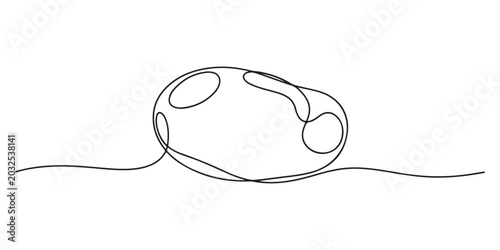 Foto Continuous line drawing healthy organic potatoes Fresh spud root vegetable plant icon vector illustration concept, potato continuous one line drawing, Potatoes vector illustration