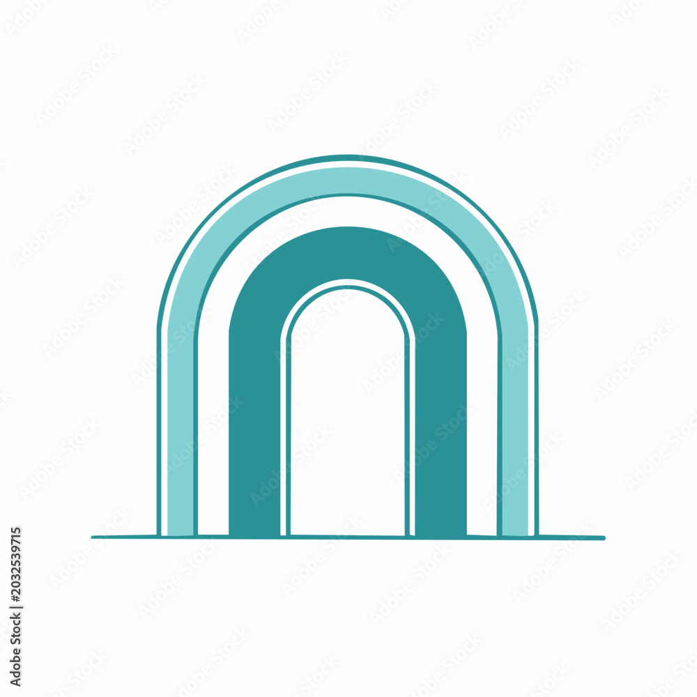 Fototapeta premium Abstract Archway with Teal and Blue Arches