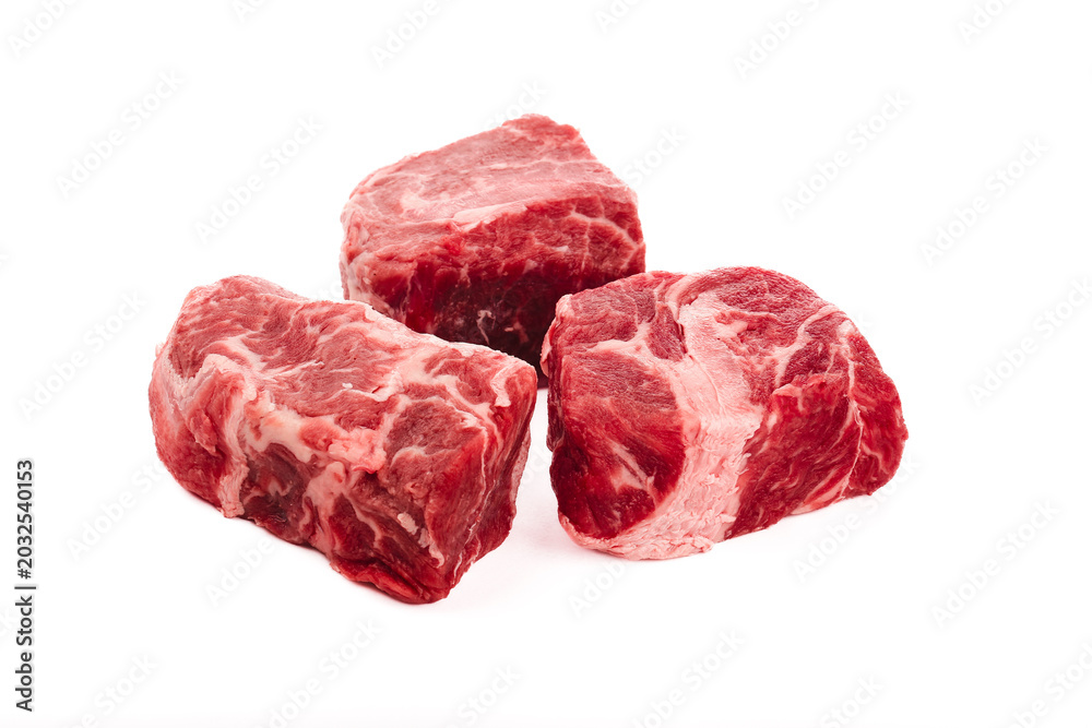 Obraz premium Fresh Raw Beef Steaks with High Quality Marbling for Delicious Western Cooking