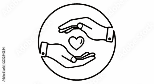 Obraz na plátně Hands holding a heart symbol.