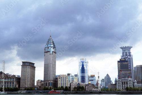 Photography Shanghai Bund Skyline - Historic Waterfront with Modern Skyscrapers