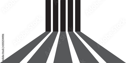 Billede på lærred Abstract perspective line wave stripes with 3d dimensional effect