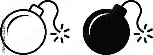 Fotografija Bomb icon, bomb symbol vector illustration with modern flat style for warning si
