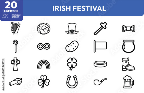 Obraz na płótnie Irish Festival icon set