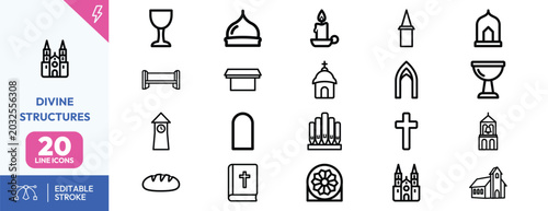 Cuadro en lienzo Divine Structures icon set