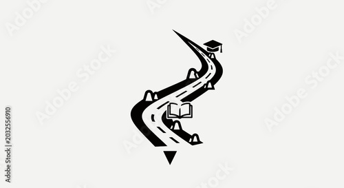 Slika na platnu Black and white road sign symbol.