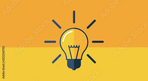 Bild auf Leinwand Bright Idea Concept with a Glowing Light Bulb Icon