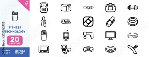 Foto Fitness Technology icon set