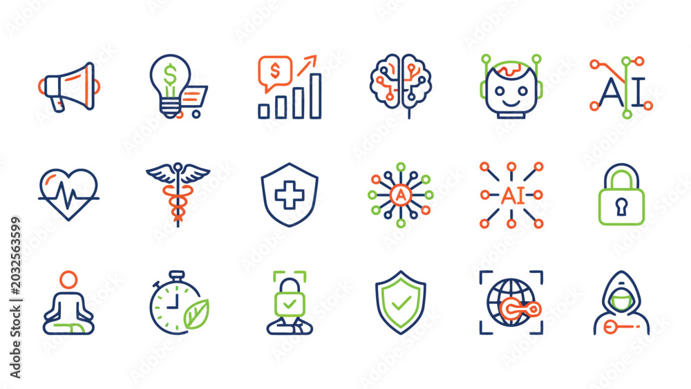 Fototapeta premium vector illustration of a set of medical icons