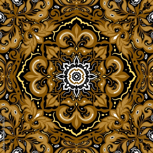 Seamless pattern with cool and unique patterns, bandana pattern, suitable for scarf design, carpet and printing industry