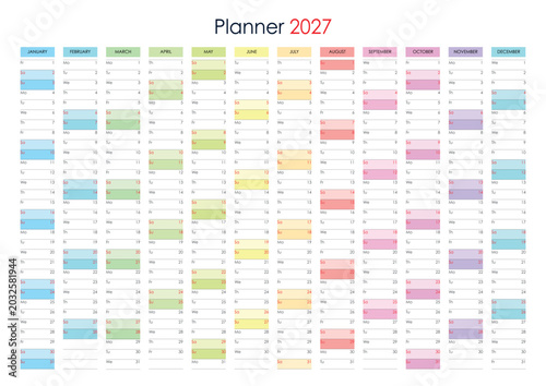 Konstfotografi 2027 Full Year Planner Chart for Business and Personal Events