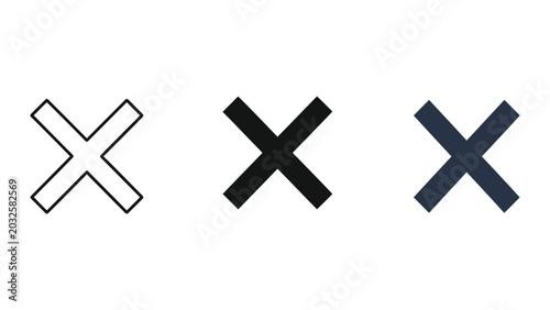 Принти на полотні Three X Marks in Different Styles