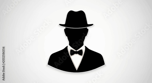 Tableau sur toile Silhouette of a man in suit.