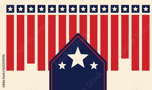 Bilde på lerret Patriotic American flag background with red stripes and white stars