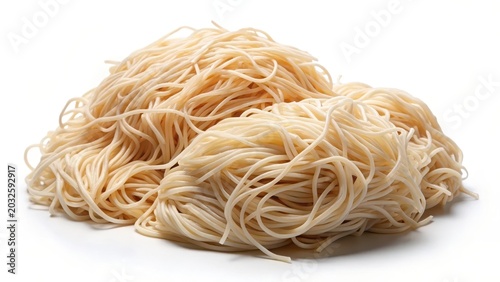 Dried rice noodles isolated on white background