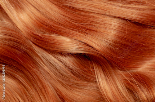 Tableau sur toile Red hair close-up as a background
