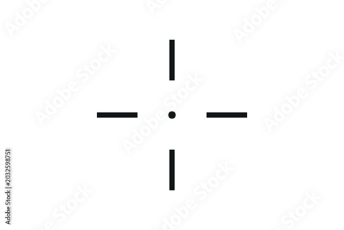 Vector illustration of a black crosshair target symbol