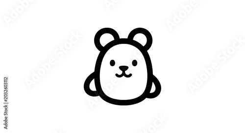 Fotografie Cute cartoon bear face icon.