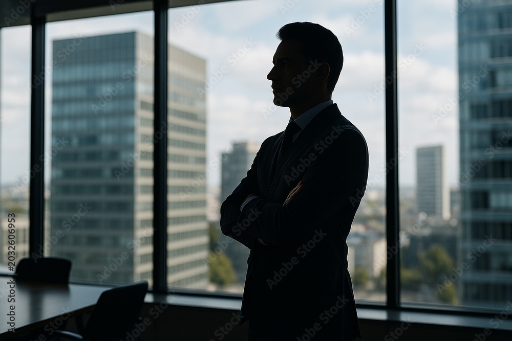 Fototapeta premium Modern business and AI technology concepts in professional office environment