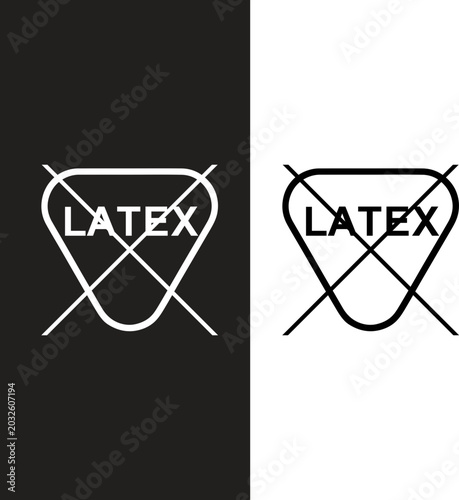 Fotografía Latex Free Symbol Icon Black and White Crossed Vector Illustration Set Medical P