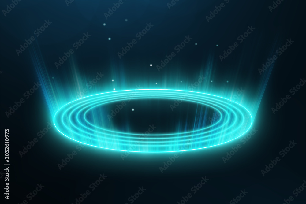 Obraz premium Futuristic portal element, digital remix