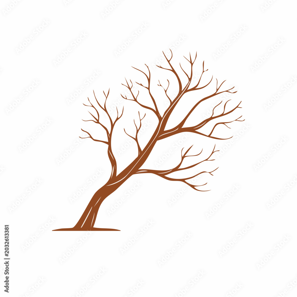 Fototapeta premium Stylized Bare Tree Silhouette