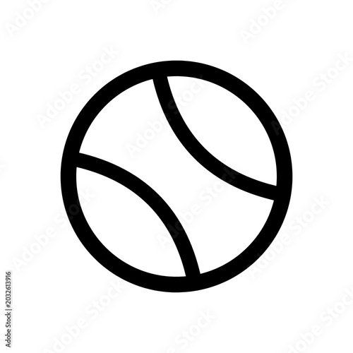 sleek tennis ball vector icon designed for professional athletic brands and fitness UI interfaces.