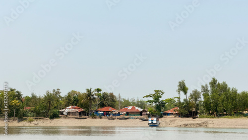 Wide River Landscape Under Clear Sky in Tropical Nature
