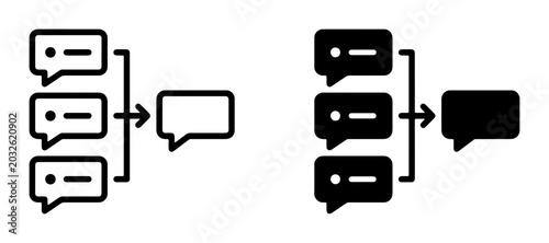 Obraz na plátně Chat Bubbles Flowchart, Communication Process Icons, Information Exchange Diagra