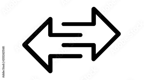 Canvas-taulu Icon of two opposing arrows pointing in opposite directions, symbolizing exchang