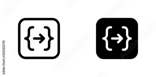 Foto Coding Braces Icon Set, Programming Syntax Symbol, Data Transfer Arrow, Web Deve