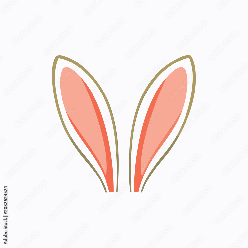 Fototapeta premium Cute Cartoon Rabbit Ears Illustration