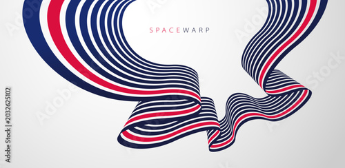 Foto Bent stripes in 3D perspective vector abstract background, curve lines wallpaper abstraction, road speed highway design, minimal graphic design