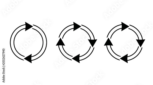 Tableau sur toile Circular Arrow Icons Representing Cycles, Rotation, and Repetition